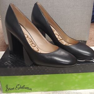 Sam Edelman "Stillson" Black Leather Heels